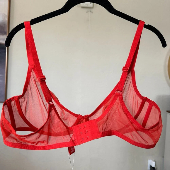 SKIMS ULTRA FINE‎ MESH UNDERWIRE SCOOP BRA Poppy size 44A Color SOLD OUT - Picture 4 of 9